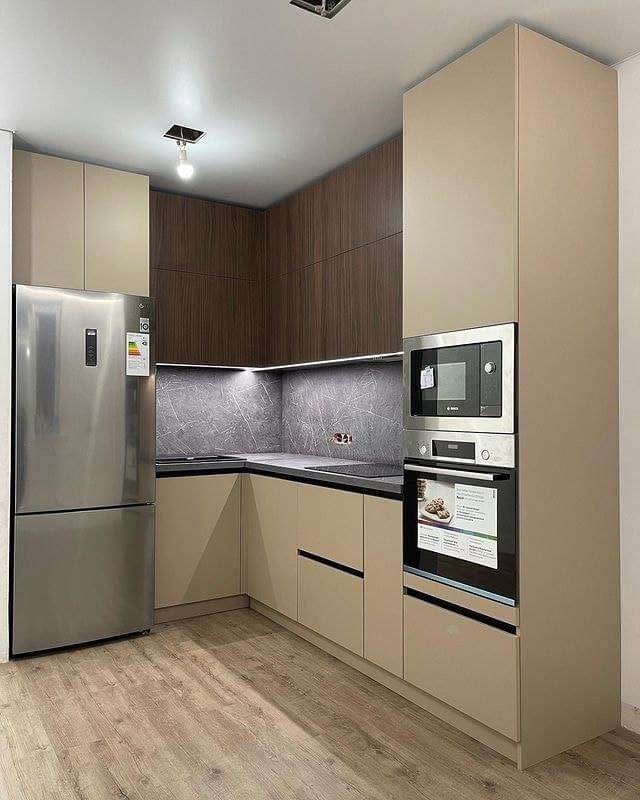 Cuisine Bicolore Beige & Noyer