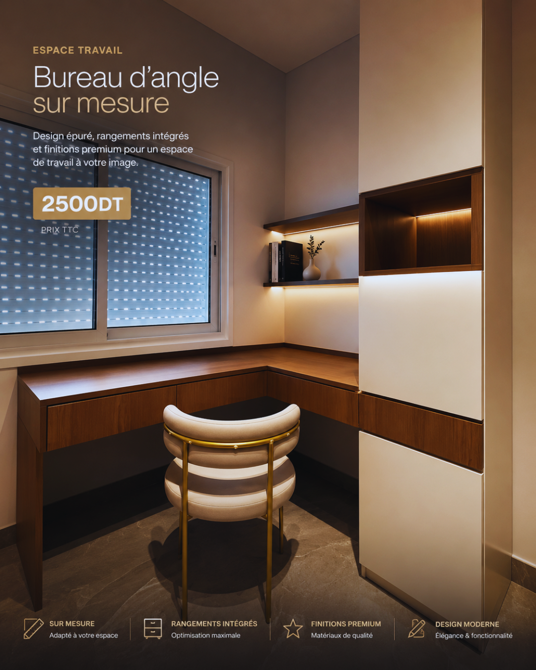 Bureau d'Angle Premium Sur Mesure